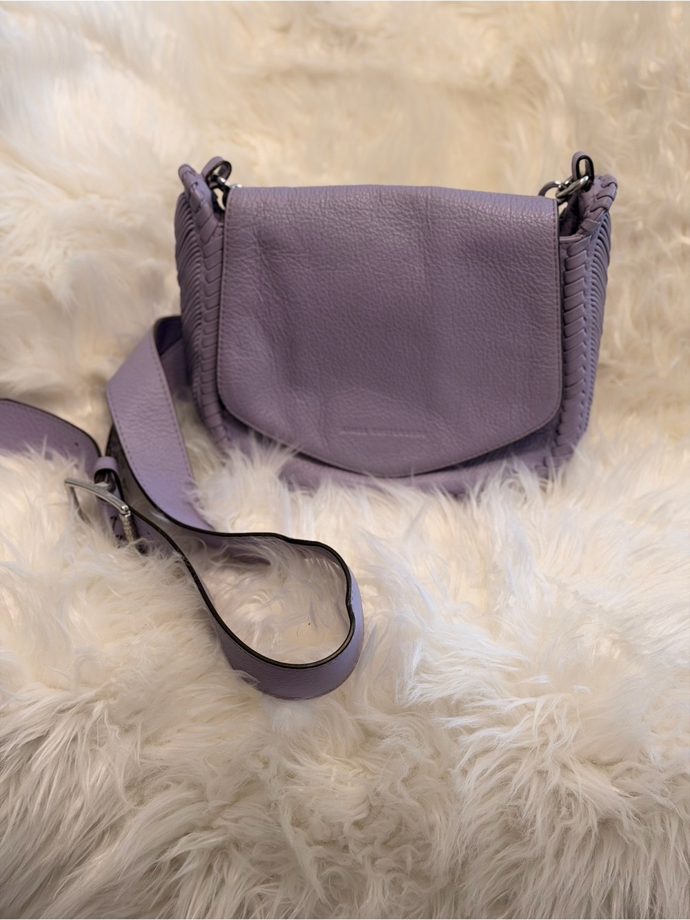Aimee Kestenberg Leather Lavender Crossbody Shoulder Bag - Picture 2 of 7